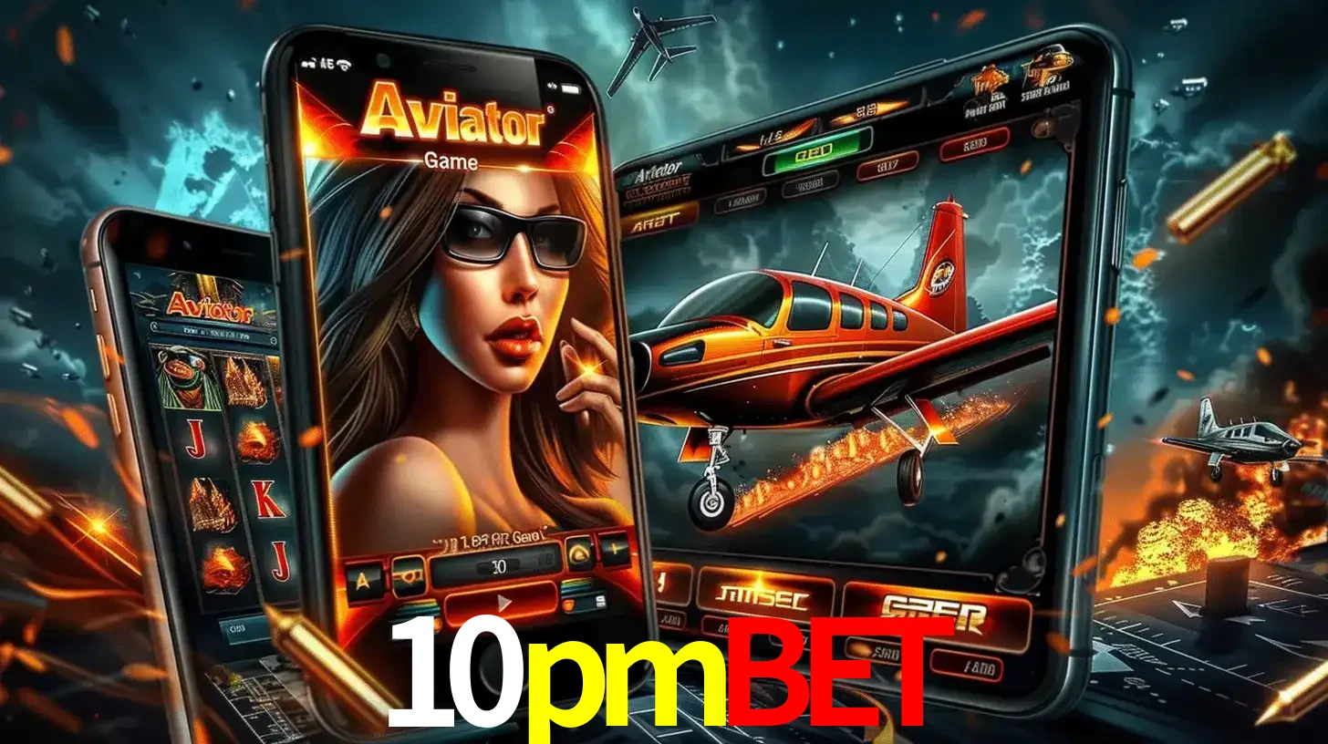 O popular jogo de apostas Aviator exibido em vários celulares e tablets, mostrando a interface emocionante e a ação de voo disponíveis para jogar agora no 10pmbet.