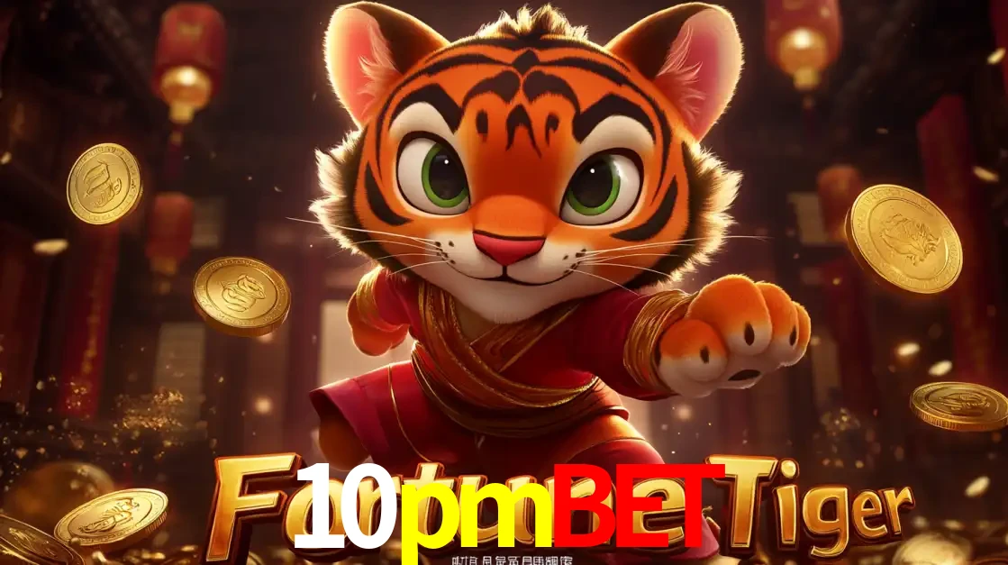 O carismático mascote do jogo de slot Fortune Tiger, um tigre fofo em pose de artes marciais, pronto para trazer sorte e multiplicadores de ganhos no cassino online 10pmbet.